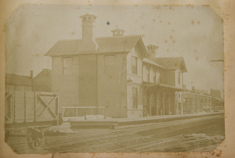 The original timber Harwich railway station